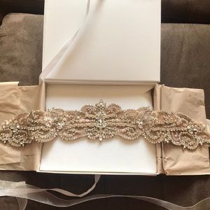 Kleinfeld Rose Gold Crystal Bridal Belt